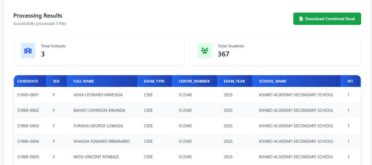 Batch processing interface